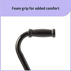 Medline Aluminum Quad Cane with Large Base for Balance, Knee Injuries, Leg Surgery Recovery & Mobility, Portable, Lightweight Walking Aid for Seniors & Adults