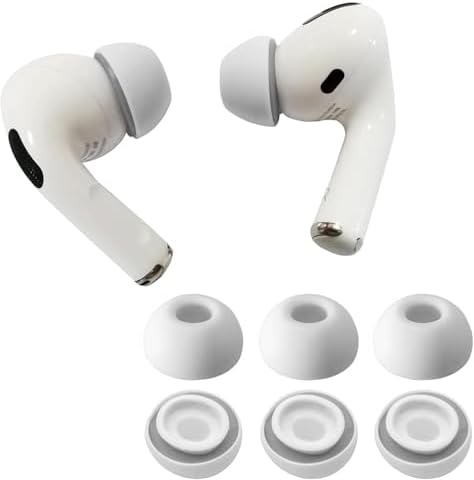 Upgraded Best Memory Foam Ear Tips for AirPods Pro 1st & 2nd Gen | New Version 5.0 | Comfortable Foam Ear Tips | Better Noise Cancellation | 3 Pairs Replacement Tips (L, Grey)
