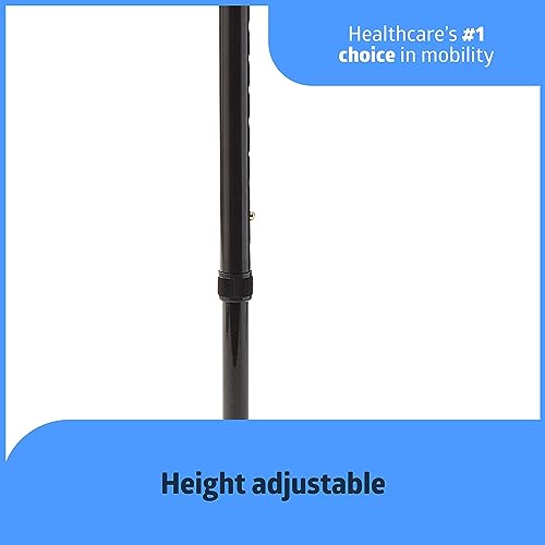 Medline Aluminum Quad Cane with Large Base for Balance, Knee Injuries, Leg Surgery Recovery & Mobility, Portable, Lightweight Walking Aid for Seniors & Adults