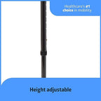 Medline Aluminum Quad Cane with Large Base for Balance, Knee Injuries, Leg Surgery Recovery & Mobility, Portable, Lightweight Walking Aid for Seniors & Adults