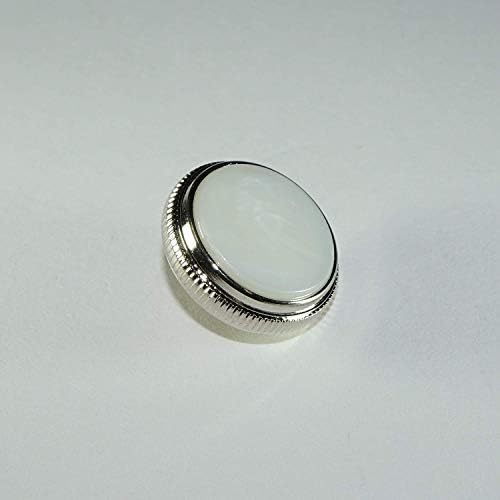 Liyafy 3Pcs Trumpet Valve Finger Buttons Musical Instruments Accessories Silver with White Shell Inlay