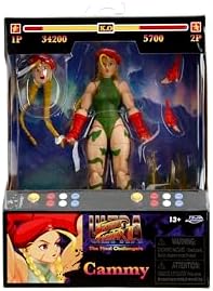 Jada Toys – Street Fighter II Cammy Action Figure - 1:12 Scale Collectible - Includes Interchangeable Heads, Hands, and Accessories - Ages 13+ - Classic Video Game Nostalgia