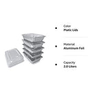 Aluminum Containers with Lids - 55 count - 2.25LB (8.5"x6") - Disposable Foil Containers for Takeout, Baking, Freezing, Food Storage - Aluminum Pans with Lids, To Go Containers With Lids