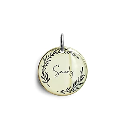 Cat Dog ID Tags Personalized 9 Corolla Styles Flower Wreath to Choose for Large Pets Collar Accessories Shiny Brass Copper Engraved Custom on Both Side