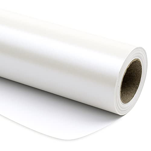 RUSPEPA Off White Metallic Wrapping Paper - Solid Color Matte Paper Perfect for Wedding, Birthday, Christmas, Baby Shower - 17.5 Inches X 32.8 Feet