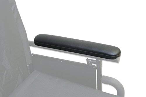 Healthline Padded Armrests for Wheelchair, Universal Arm Pads Replacement Black, 14’ Full Length (2)