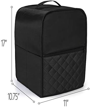 Luxja Food Processor Cover Compatible with Cuisinart and Hamilton Beach 11-14 Cup Processor, Food Processor Dust Cover with Accessories Pockets, Black
