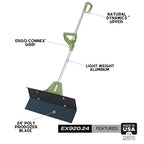 Easy Doze-It 24" SnoPusher | Dual Ergo Connex Grip with Aluminum Handle | ProDozer Poly Blade | Industrial Snow Removal Push Plow Scraper | Made in USA by Vertex Products | Model EX920.24