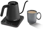 Cuisinart GK-1 Digital Goose Neck Kettle, Precision Gooseneck Spout Designed for Precise Pour Control that Holds 1-Liter, 1200-Watt Allows for Quick Heat Up, Stainless Steel,Black