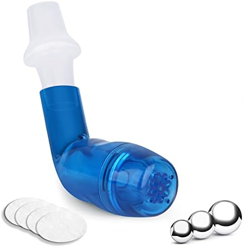 Breathing Exercise Device for Lungs, Lung Expansion and Mucus Relief Device, Portable Expiratory Breathing Exerciser with A Set of Accessories, Breathing Trainer for Lung Cleanse(Blue)
