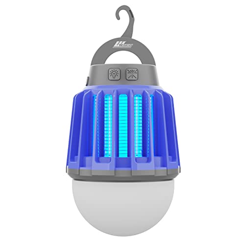 Wisely Bug Zapper Outdoor/Indoor Electric, USB-C Rechargeable Mosquito Killer Lantern Lamp, Portable Insect Electronic Zapper Indoor Trap, with LED Light berryblue