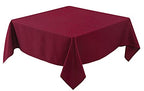 Biscaynebay Textured Fabric Christmas Square Tablecloths 54x54 Inches, Burgundy Water Resistant Tablecloths for Dining, Kitchen, Wedding, Parties etc. Machine Washable
