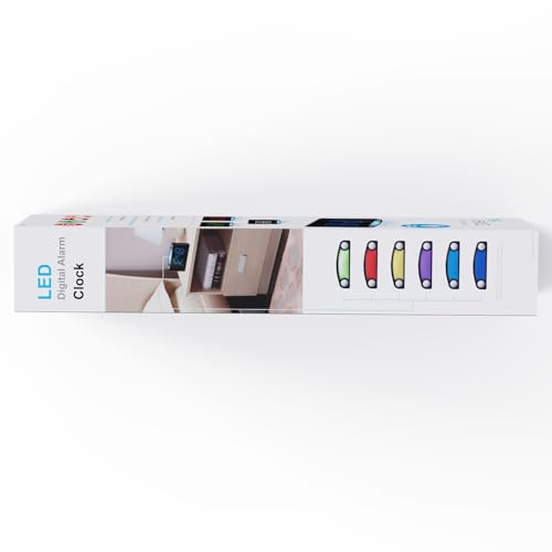 Digital Alarm Clock,7.5" Big LED Display & Full Dimmer,USB Cellphone Chargers,7-Color Night Light,Adjustable Volume,12/24 H,Plug-in Easy to Set Alarm Clock for Kids Elderly Bedside Desk Kitchen Office