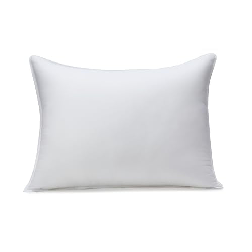 Amazon Basics Down Alternative Bed Pillow, Medium Density for Back and Side Sleepers, Standard, 26 x 20 Inch - Pack of 2, White