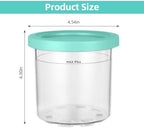 Creami Pint Containers for Ninja - 4 Pack Ninja Creami Pints and Lids,16oz Creamy Smoothie Containers Compatible with NC299AM & C300s Series, Ice Cream Maker Machine Accessories
