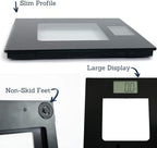 Extra Wide Glass Talking Digital Scale | The Bathroom Scale That Talks | Accurate Visual & Voice Display Digital Scale for Body Weight | 395 Pounds Max | Wide Width Tamper Glass | Large LCD Display