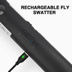 mafiti 2 in 1 Electric Fly Swatter Rechargeable with Flashlight Mosquito Zapper Bug Zapper Racket Fly Killer Indoor Outdoor Light Camping Accessories (Black)