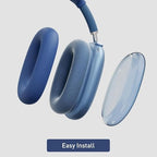Case Cover for AirPods Max Headphones, Silicone Ear Pad/Headband Cover/Clear Soft TPU Ear Cups Cover, [3 in 1] Accessories Protector for Apple AirPod Max (2024/2020), Sky Blue