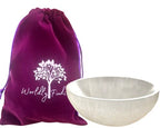 Selenite Crystal Smudge Bowl, Polished Thickly Hand-Carved, Moroccan Crystal Holder to Charge, Cleanse Crystals, Charging, Smudging Bowl, Spiritual Gifts, Wicca Supplies (5" Extra Large)