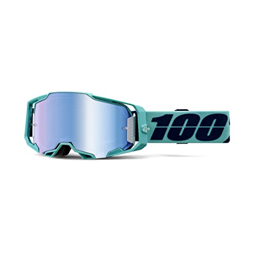 100% ARMEGA Premium Protective Sport Goggles with Ultra HD Lens & Nose Guard (Esterel - Mirror Blue Lens)