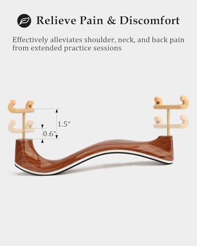 LMS Universal Extra Long Fork for Violin Shoulder Rest 4/4 3/4 Full Size, Replacement for Violin Viola Fiddle Shoulder Rest Extra-Long Feet, 1.5 inch (Khaki)