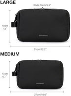 BAGSMART Toiletry Bag for Men, Travel Toiletry Organizer Dopp Kit Water-resistant Shaving Bag for Toiletries Accessories, Door Room Essentials, Black-medium