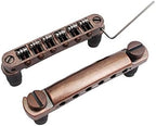 Guyker Guitar Tune-O-Matic Bridge and Stop Bar Tailpiece Combo Replacement Compatible with LP SG EPI 6 String Electric Guitar(GS001 + GM005, bronze)
