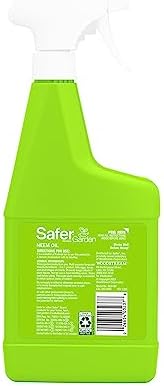 Safer Brand Garden SG5180 Insect Killing Fungicide, Miticide, and Insecticide Neem Oil Spray – Kills Insects & Mites – Controls & Prevents Fungal Disease – OMRI Listed for Organic Use – 24 oz