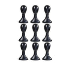 16 Inch Studio Limited Professional Plastic Mannequin Head Durable Women Model Wig Head Stand Torso Styling Making Display Holder with Jack for Wigs, Hat, Mask, Headdress, Necklace (Black, 9 Pack)