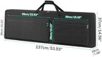 88-Key Keyboard Case – Full Padded Piano Gig Bag with Adjustable Shoulder Straps, 4 Storage Pockets for Accessories, 53.9" x 7.1" x 14.6" (Black)