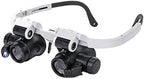 Microscope Accessories Kit 2LED Head-Mounted Illuminating Microscope Headband LED Lamp Light Microscope Slides