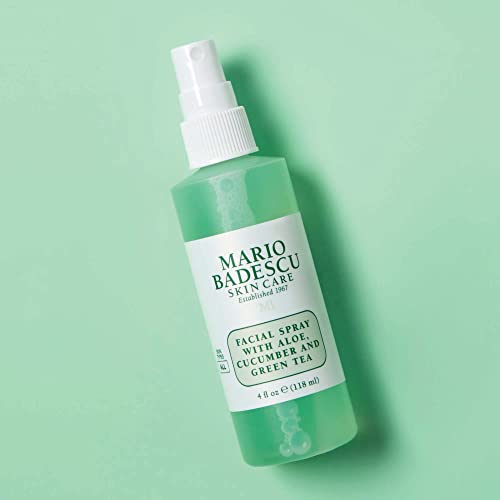 Mario Badescu Facial Spray with Aloe, Cucumber and Green Tea for All Skin Types, Face Mist that Hydrates & Invigorates
