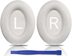 SOULWIT Earpads Replacement for Bose QuietComfort 45 (QC45)/QuietComfort SE (QC SE)/New Quiet Comfort Wireless Over-Ear Headphones, Ear Pads Cushions with Softer Protein Leather - White Smoke