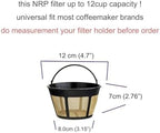 NRP 12-14cup Basket Permanent Coffee Filter Replacement for Filter Coffeemaker, Screen Bottom with Large Brew Section | Compatible for Kitchenaid & Many Coffeemakers