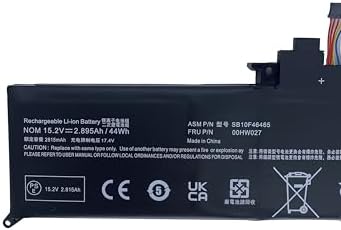 Fully. New 00HW026 00HW027 Replacement Laptop Battery Compatible with Lenovo ThinkPad Yoga 260 Series SB10F46464 SB10F46465-15.2V 44Wh 2895mAh