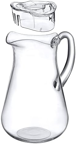 Amazing Abby - Droply - Plastic Pitcher (64 oz, 2 Quart), Clear Water Pitcher with Lid, Fridge Jug, BPA-Free, Shatter-Proof, Great for Iced Tea, Sangria, Lemonade, Juice, Milk, and More