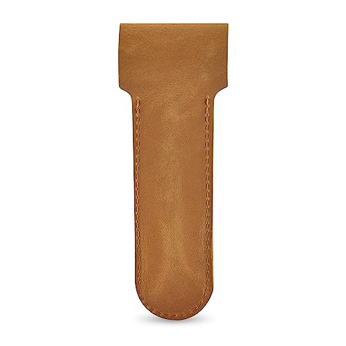 Safety Razor Head Protecting Leather Cover, Genuine Cowhide Leather Double Edge Safety Razor Case Accessories for Travel, Butterfly Razor Case (Vintage Brown)