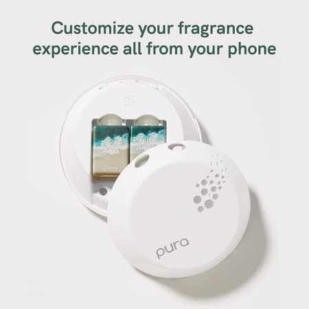 Pura Smart Fragrance Diffuser - Aromatherapy Diffuser for Bedrooms & Living Rooms - Diffusers for Home That Holds Two Scents - Fragrance Diffuser for Home Scent - Room Scent Diffuser with Nightlight