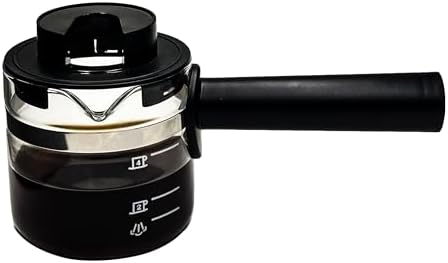 4 Cup Espresso Accessories Espresso Glass Coffee Pot Replacement for IMUSA, Hamilton Beach, Mr.Coffee, Breville, UNIVEN Espresso Machine,Black handle