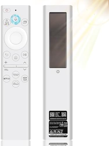 BN59-01391A Solar Voice Remote Replacement for Samsung Frame TV Remote with Bluetooth Rechargeable Solar Cell, Compatible with Samsung 2021-2023 Neo LED Smart 4K Ultra HD TV, White