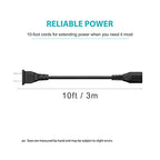 10Ft 2 Prong Power Cord Plug for Sony SRS-XP500 SRS-XP700 SRS-RA3000 XB72 GTK-XB60 XB90 XB5 XB7 MHC-V13 V71 Speaker, Samsung 24 32 40 43 48 49 50 55 60 65 75 inch TV Replacement Charger Charging Cable