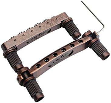 Guyker Guitar Tune-O-Matic Bridge and Stop Bar Tailpiece Combo Replacement Compatible with LP SG EPI 6 String Electric Guitar(GS001 + GM005, bronze)