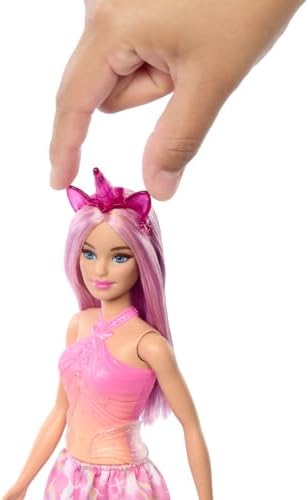 Barbie Unicorn Doll with Pink Fantasy Hair, Colorful Outfit & Unicorn-Themed Accessories