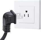 Power Cord for Samsung TV 2-Prong L-Shaped AC Power Cord UN40 UN43 UN48 UN49 UN50 UN55 UN60 UN70 UN75 UN65KS8000F Smart 4K, Compatible for LG, Sony, Sharp Panasonic, TCL TV Replacement (6FT)