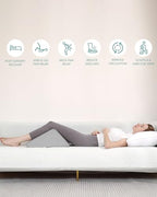 Lossey Knee Wedge Pillow with Pure Memory Foam, 8" Bed Wedge Pillow for Sleeping, Triangle Pillow for Back Support Elevated Pillow for Sciatica Knee Hip Ankles Back Pain Relief