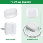 Upqiany Wireless Charging Case Replacement Compatible with AirPods 3, Qi-Certified for AirPods 3rd Gen Charger Case, Bluetooth Pairing Sync Button, 600 Mah Built-in Battery, White