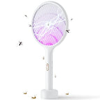 YISSVIC Electric Fly Swatter 4000V Bug Zapper Racket Dual Modes Mosquito Killer with Purple Mosquito Light Rechargeable for Indoor Home Office Backyard Patio Camping