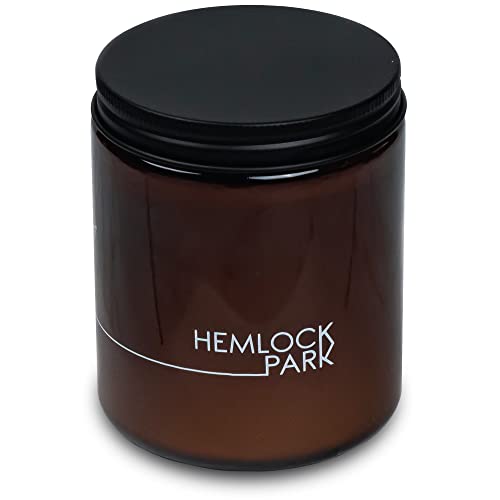 Hemlock Park Crackling Wood Wick Candle Handcrafted with Natural Coconut Wax and Essential Oils (Blue Sage, Standard 8 oz)