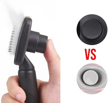 Self Cleaning Slicker Brush for Dogs& Cats, Skin Friendly Grooming Brush for Shedding Long&Short Haired Dogs& Cats, Deshedding Pet Supplies Accessories,Black