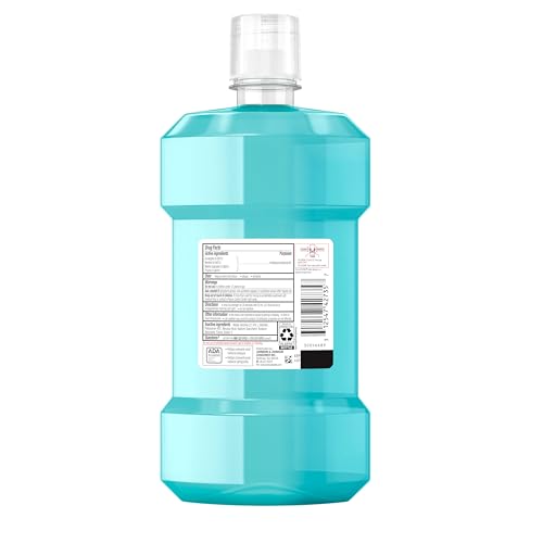 Listerine Cool Mint Antiseptic Mouthwash, Daily Oral Rinse Kills 99% of Germs That Cause Bad Breath, Plaque and Gingivitis for a Fresher, Cleaner Mouth, Cool Mint Flavor, 1.0 L, Pack of 2